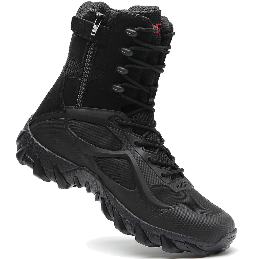 Mens Tactical Combat Boots Lightweight Military Work Shoes for Men | Tactical Boots Breathable Lightweight Combat Army Work Hiking Shoes