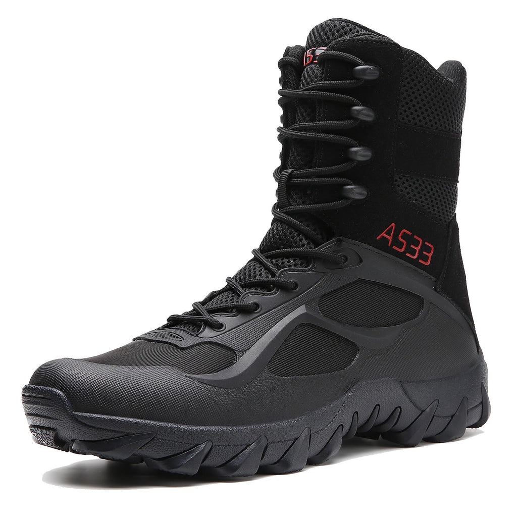 Zivopah Mens Tactical Combat Boots Lightweight Military Work Shoes for Men | Tactical Boots Breathable Lightweight Combat Army Work Hiking Shoes