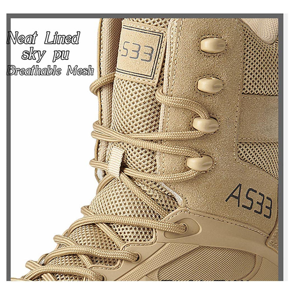 Mens Tactical Combat Boots Lightweight Military Work Shoes for Men | Tactical Boots Breathable Lightweight Combat Army Work Hiking Shoes