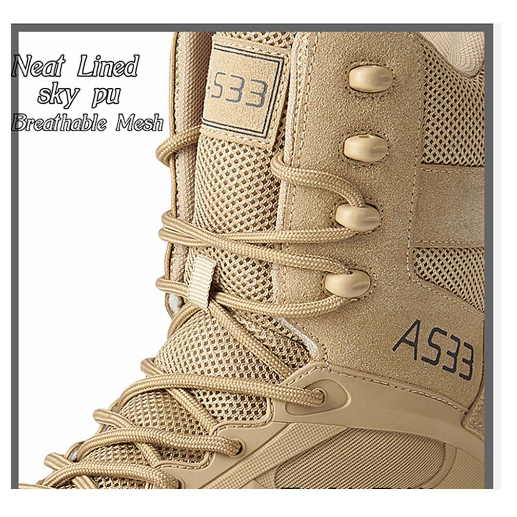 Mens Tactical Combat Boots Lightweight Military Work Shoes for Men | Tactical Boots Breathable Lightweight Combat Army Work Hiking Shoes